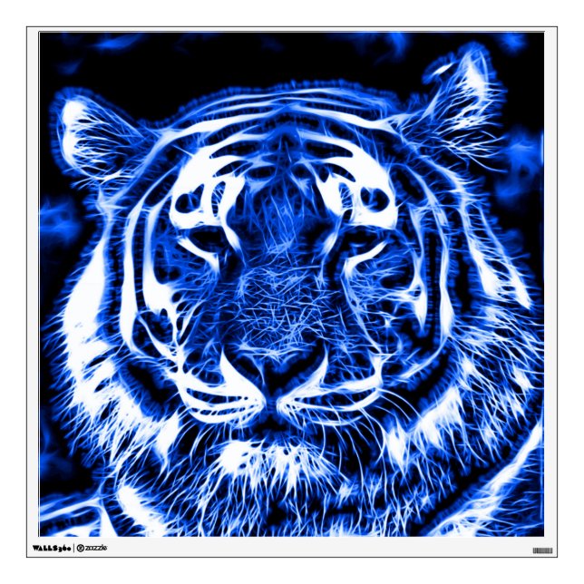 Blacklight Tiger Spirit Animal Print Wall Decal (Front)
