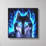 Blacklight Wolf Canvas Wall Decoration at Zazzle
