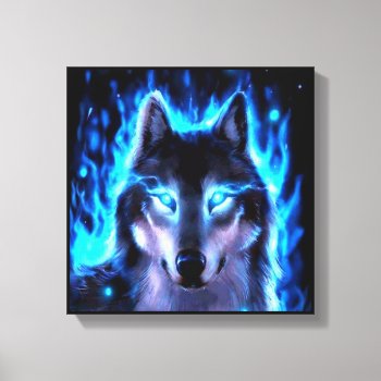 Blacklight Wolf Canvas Wall Decoration by JeanPittenger_7777 at Zazzle