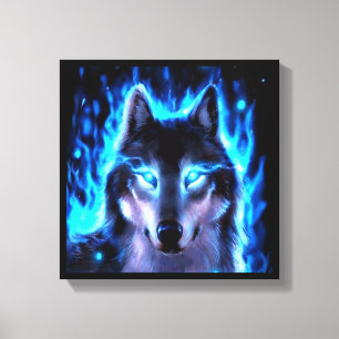 BLACKLIGHT WOLF CANVAS WALL DECORATION PRINT