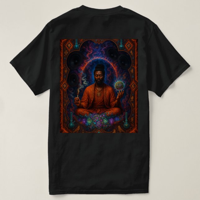 Blacklotus / muurlotus records meditation T-shirt  (Design Back)