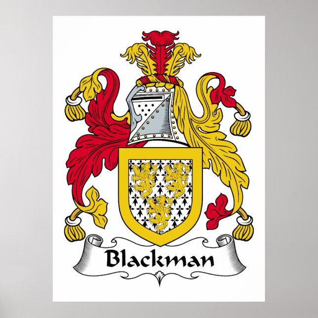 Blackman Family Crest Poster (Front)