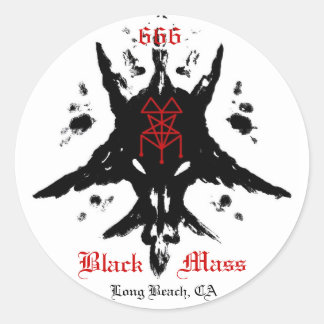 blackmassinkblot, 666, Mass, Black, Long Beach, CA Classic Round Sticker