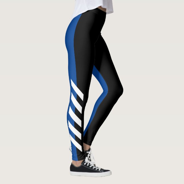 Black'n'Blue Stripe Leggings (Right)