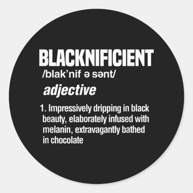 Blacknificent Black History Afro American African Classic Round Sticker (Front)