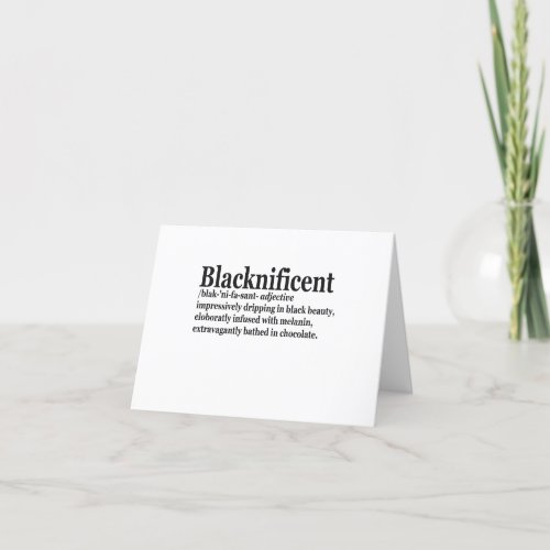 Blacknificent Definition Pro Black History Month P Thank You Card