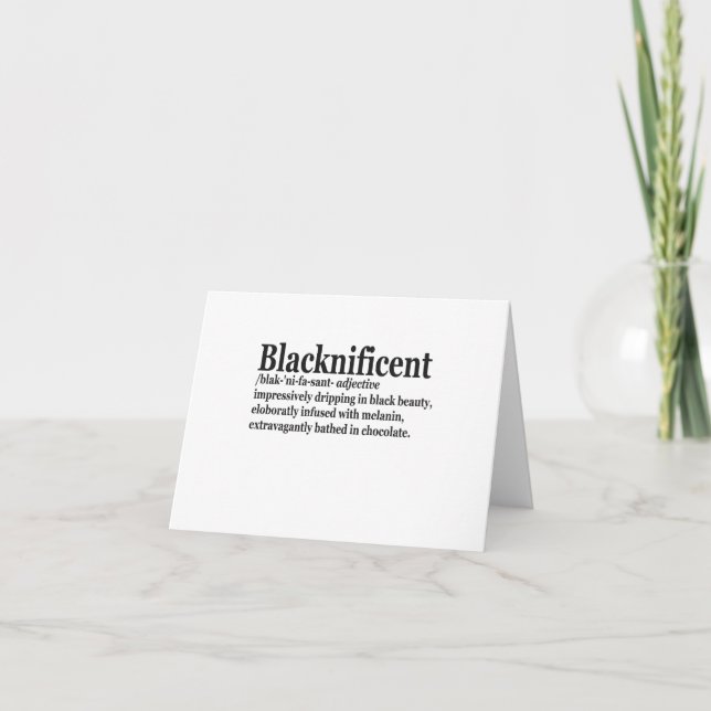 Blacknificent Definition Pro Black History Month P Thank You Card (Front)