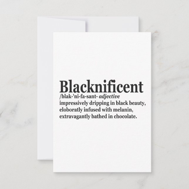 Blacknificent Definition Pro Black History Month P Thank You Card (Front)