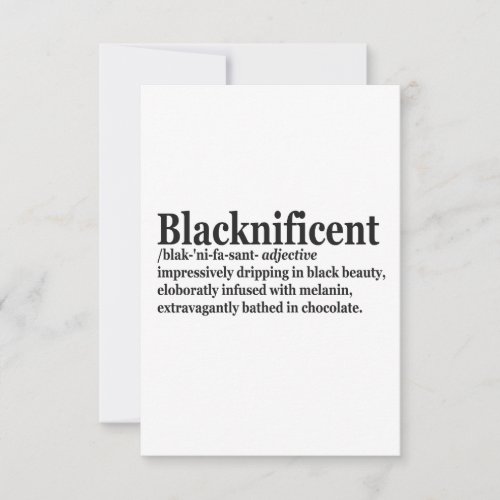 Blacknificent Definition Pro Black History Month P Thank You Card