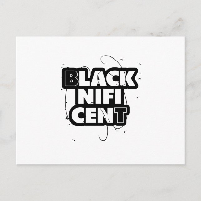 Blacknificent Meaning Black Pride Black History Mo Announcement Postcard (Front)