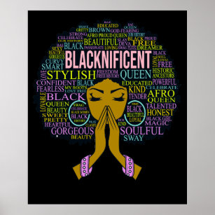 Blacknificient Black Praying Queen Melanin Sista Poster