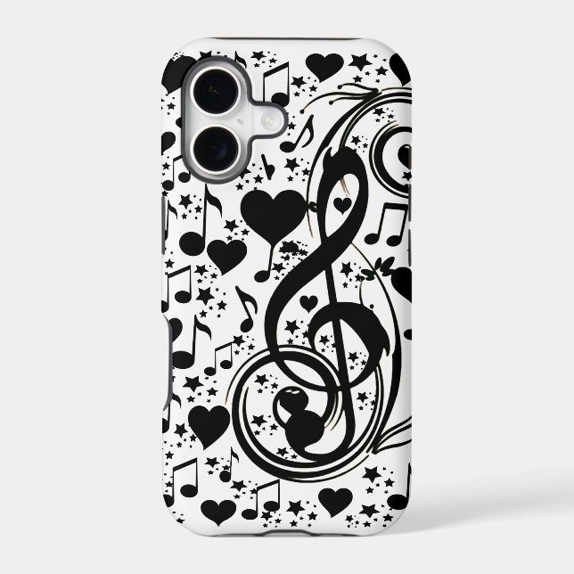 Blacknotes & Hearts_ Iphone Case (Back)