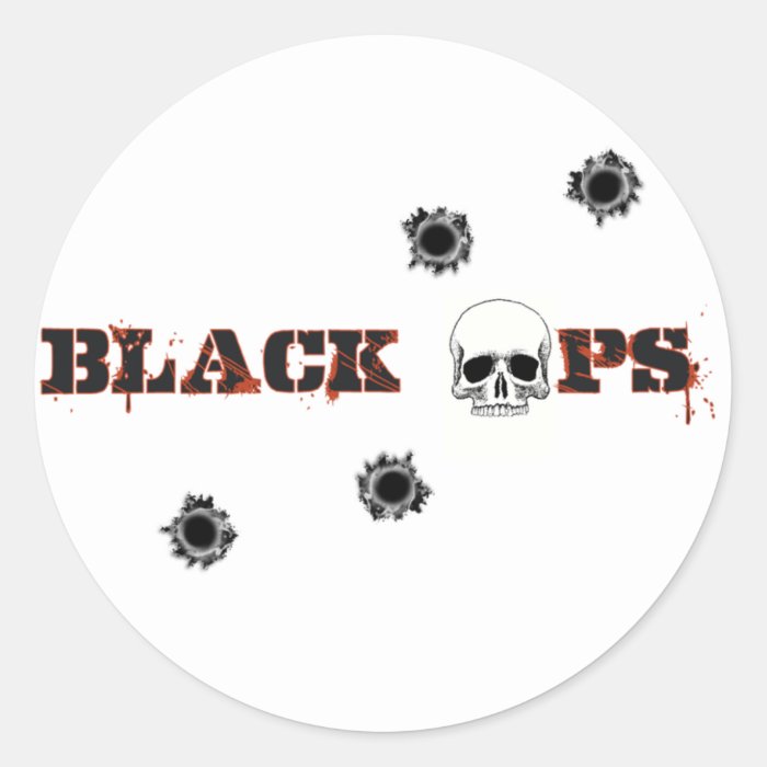 BlackOps Skull Shots Round Sticker