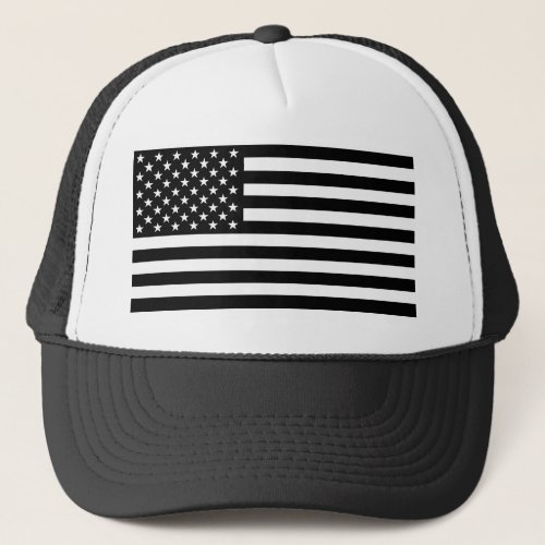 Blackout American Flag Trucker Hat