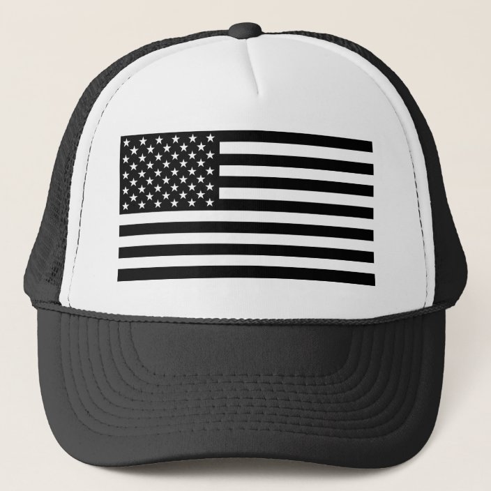 Blackout American Flag Trucker Hat | Zazzle.com