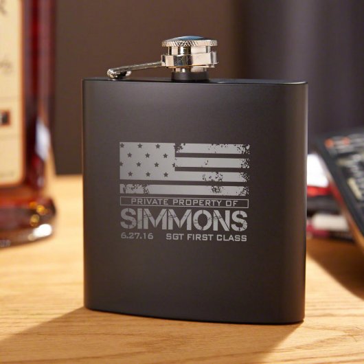 Blackout American Heroes Stainless Steel Flask (Front)