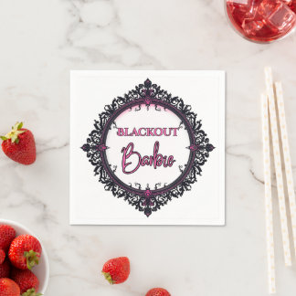 Blackout Barbie Bachelorette Napkins | Gothic Glam
