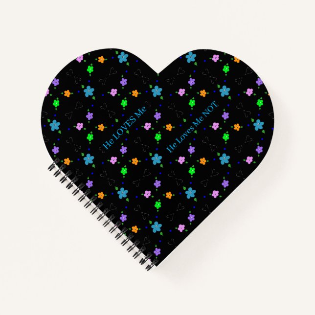 Blackout Daisy Heart Notebook (Front)
