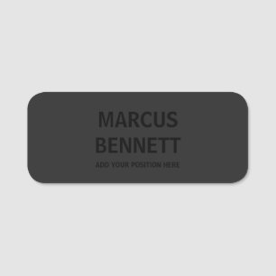 Blackout Minimal Modern Stylish Identity Design Name Tag