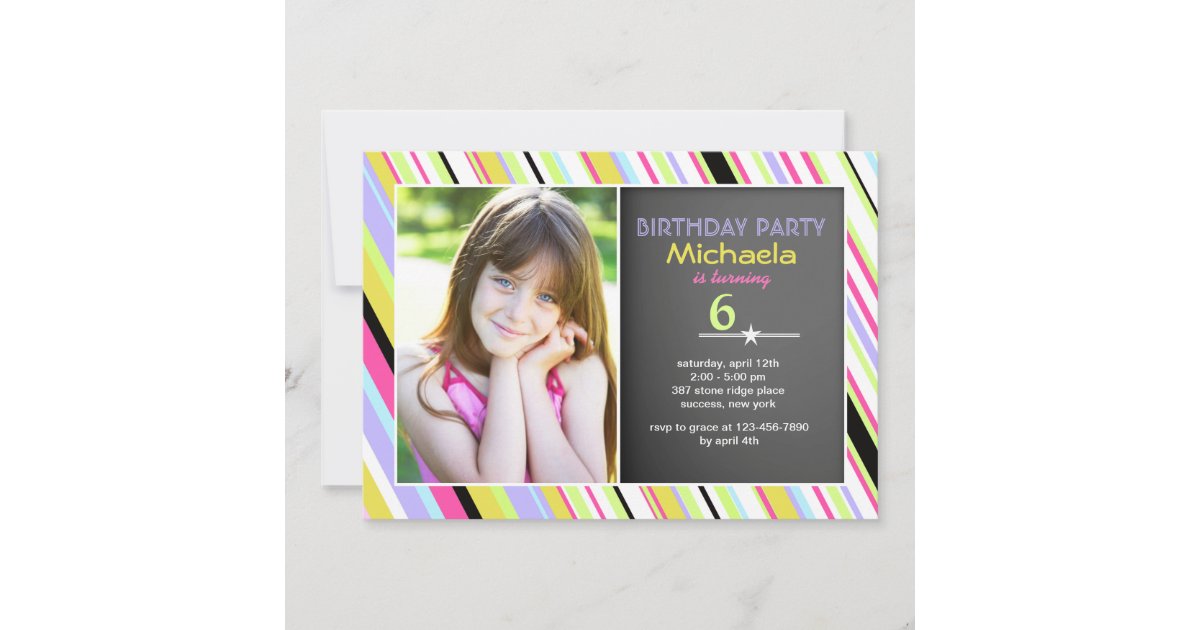 Blackout Photo Birthday Party Invitation Zazzle