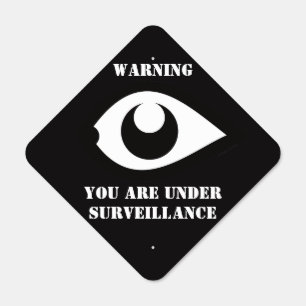 Blackout Watching Eye Security Video Surveillance Metal Sign