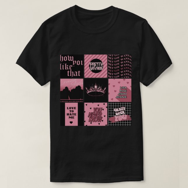 BLACKPINK - THE ALBUM Pattern   T-Shirt (Design Front)