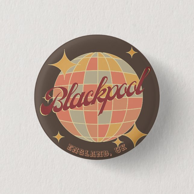 Blackpool England City retro decor  Button (Front)