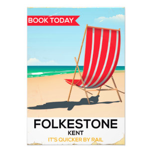 Blackpool "kiss me quick" hat travel train poster