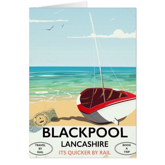 Blackpool,lancashire, rail poster cards (Front)