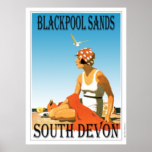 Blackpool Sands South Devon Poster