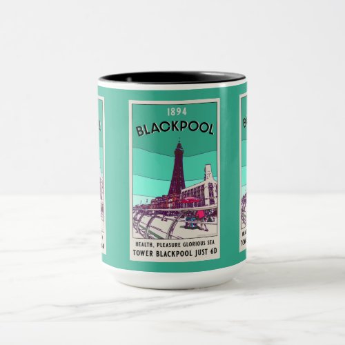  Blackpool Seaside Resort England Vintage Art   Mug