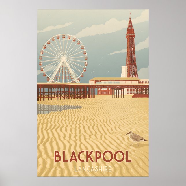 Blackpool Seaside Travel Poster (Front)
