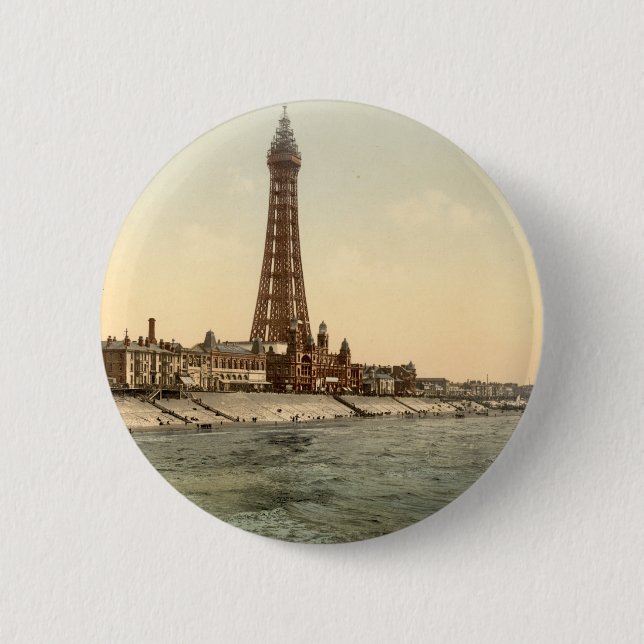 Blackpool Tower I, Lancashire, England Button (Front)