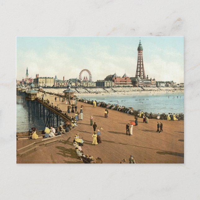 Blackpool Tower North Pier, c.1895 Postcard (Front)