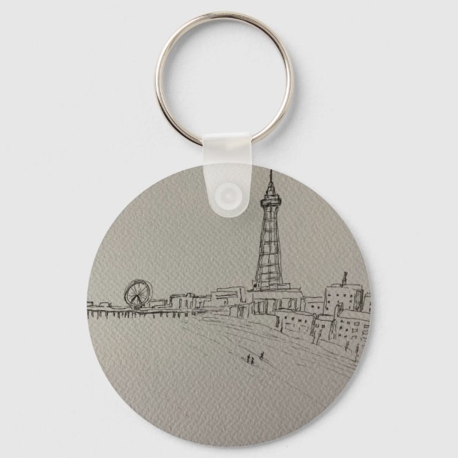 Blackpool Tower Original Art  Keychain (Front)
