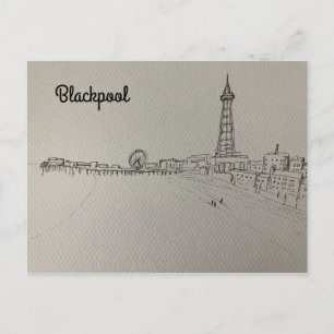Blackpool Tower Original Art Poster Postcard
