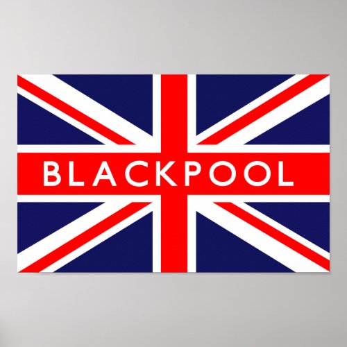 Blackpool UK Flag Poster