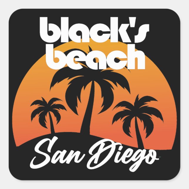 Black's Beach,San Diego Square Sticker (Front)