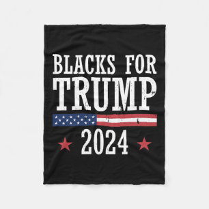 Blacks For Trump 2024 Presidential Election Republ Fleece Blanket