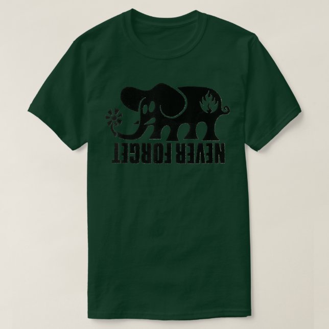 Blacks Labels Elephant Skateboards Never Forgets T-Shirt (Design Front)