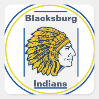  Blacksburg high School Indian Mascot Square Sticker