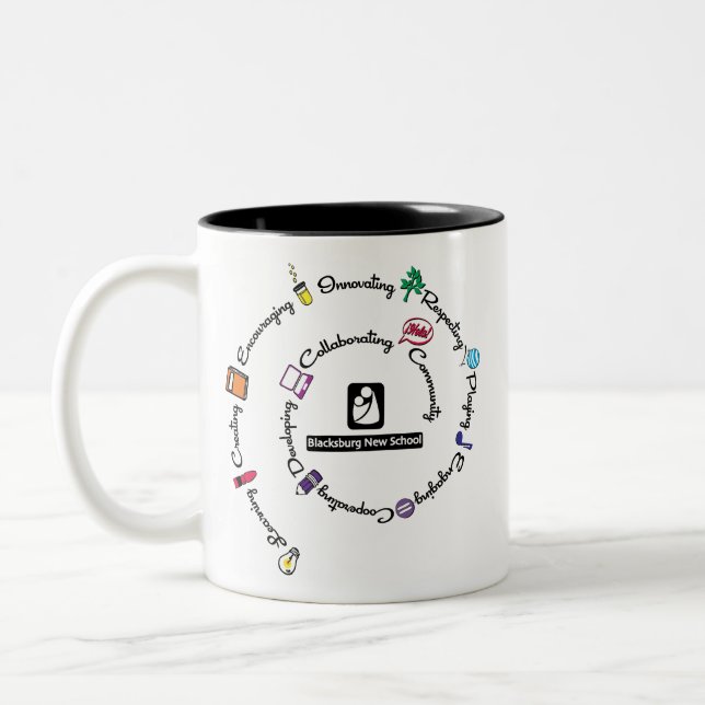 Blacksburg New School Color Spiral mug  (Left)