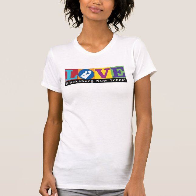 Blacksburg New School Merch Adult Slim Cut T-shirt (Front)