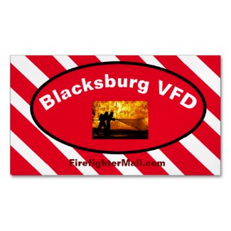 Blacksburg VFD Flames Magnetic Business Cards