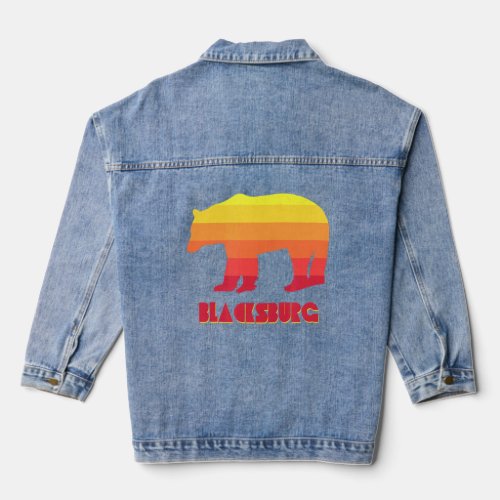 Blacksburg Virginia Bear  Denim Jacket