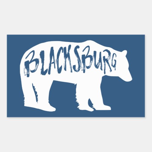 Blacksburg Virginia Bear Rectangular Sticker