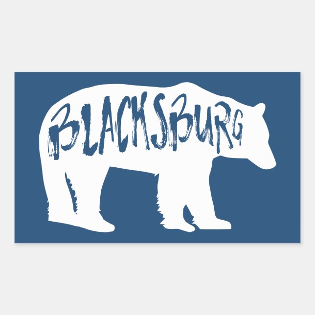 Blacksburg Virginia Bear Rectangular Sticker (Front)