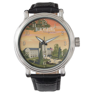 Blacksburg Virginia Historic Campus Travel Poster Watch