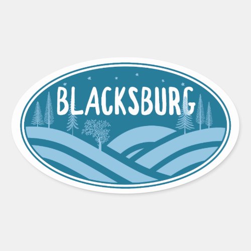 Blacksburg Virginia Outdoors Oval Sticker