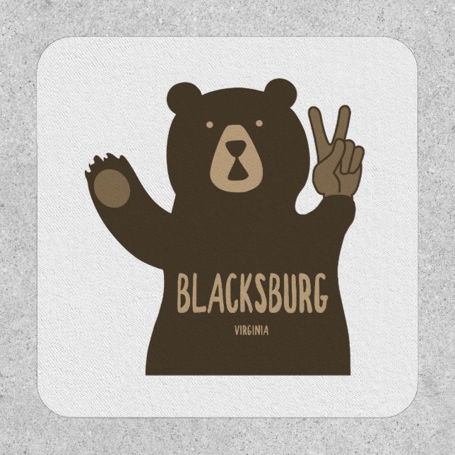 Blacksburg Virginia Peace Bear Patch (Front)